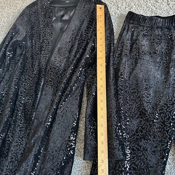 Soft Surroundings Womens Sz Small Black Sequin Jacket & Pants Set - Picture 6 of 14